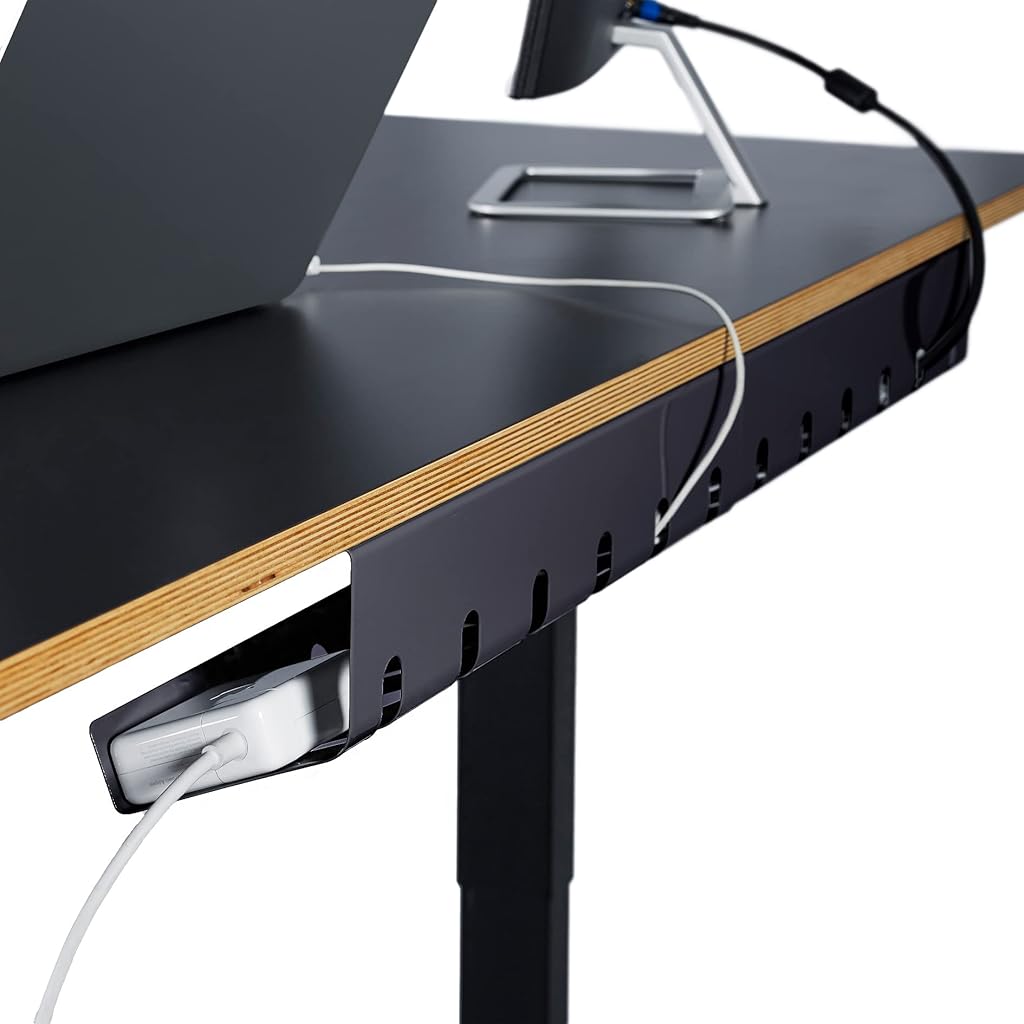 Climberty® Cable Organisers No Drill, Adhesive Under Desk Carbon Steel Wire Organiser with Multi Opens Office Desk Cable Management Tray with 10Pcs Cable Ties, 40x10.5x8cm Climberty® Cable Organisers No Drill, Adhesive Under Desk Carbon Steel Wire Organiser with Multi Opens Office Desk Cable Management Tray with 10Pcs Cable Ties, 40x10.5x8cm